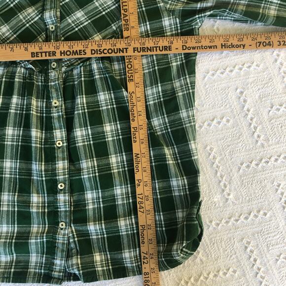 US Polo Assn Green Plaid Button Button Down Shirt Top Western Country Cottage - Picture 7 of 7